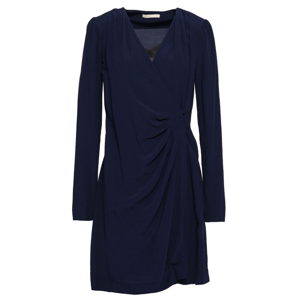 Maje Dress Navy Blue Wrap Size 2/Medium